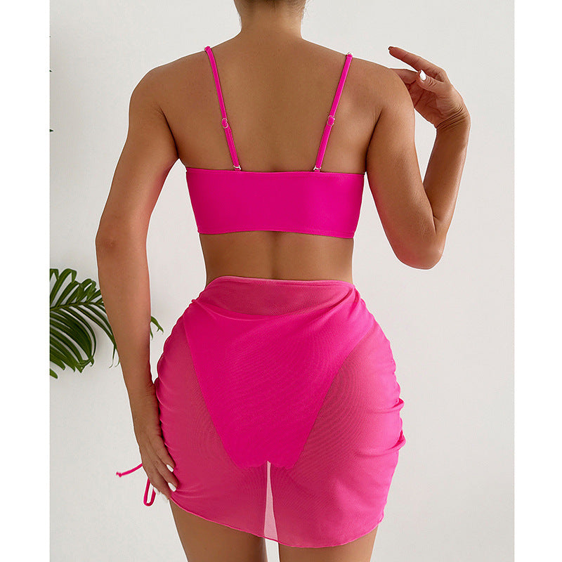 Damen Bikini-Set mit elegantem Bustier und modischem Rock EB