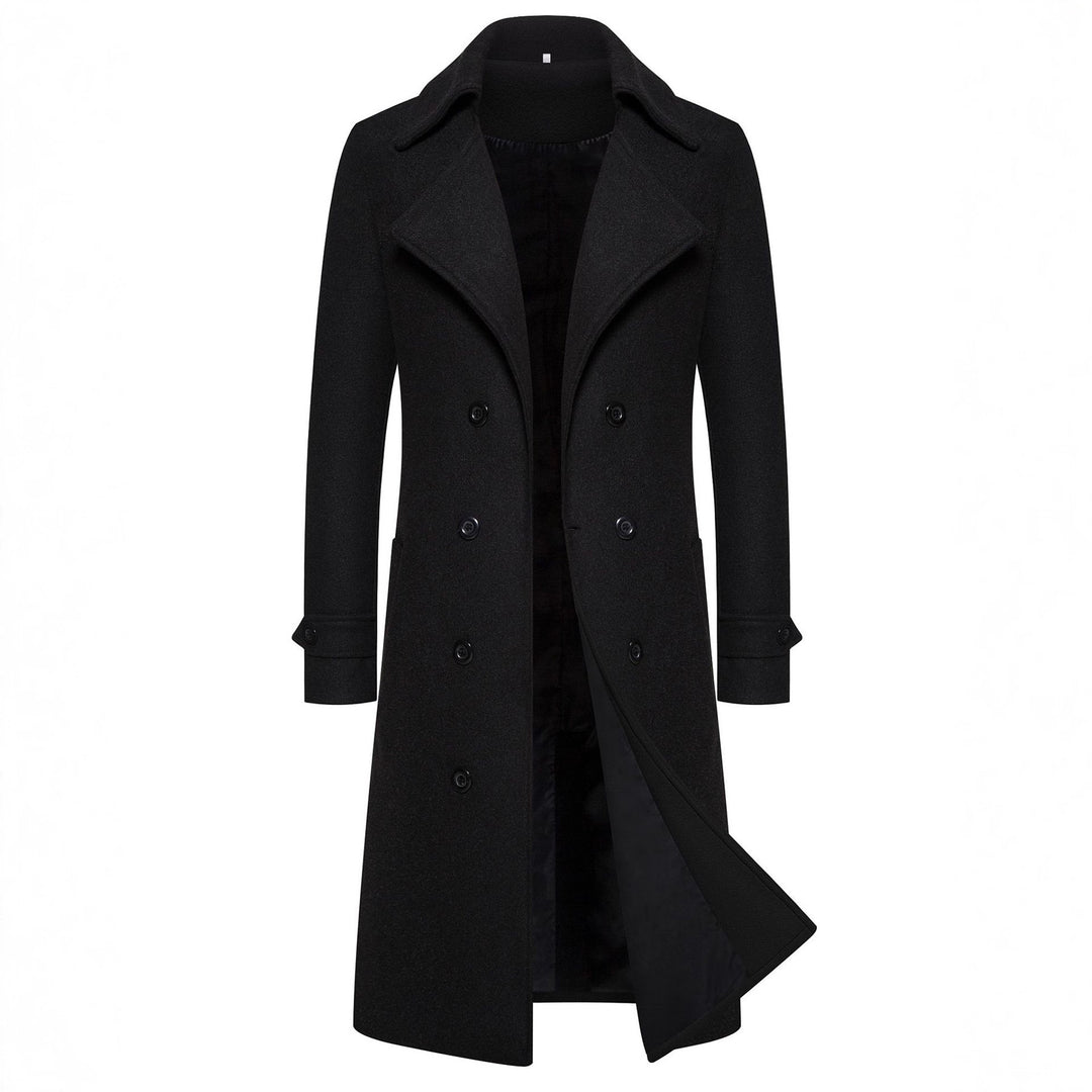 Herren eleganter doppelreihiger Wollmantel EB
