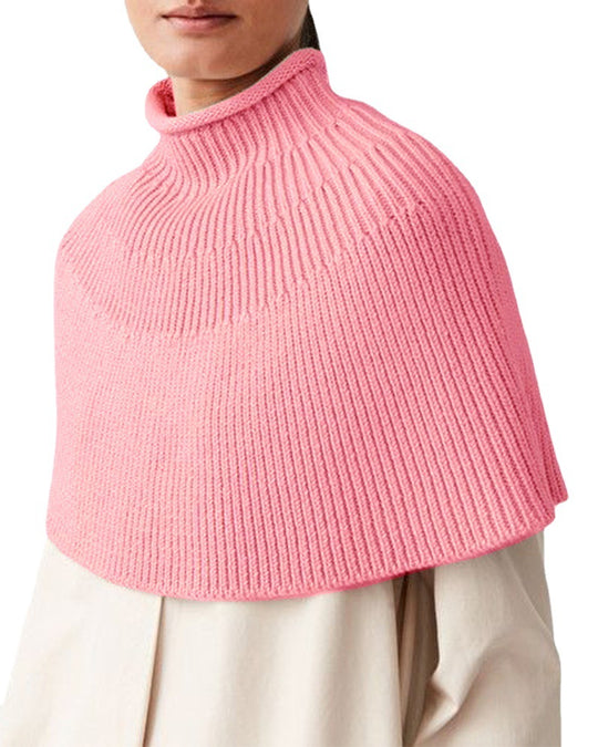 Damen Strickcape mit hochgeschlossenem Kragen EB
