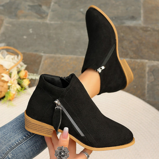 Damen Ankle Boots mit asymmetrischem Reißverschluss von EB