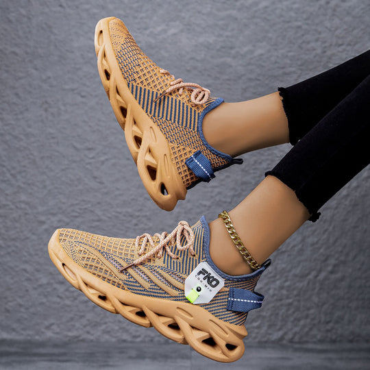Damen Sportliche Laufschuhe mit atmungsaktiver Strickoberfläche und innovative Dämpfungstechnologie EB