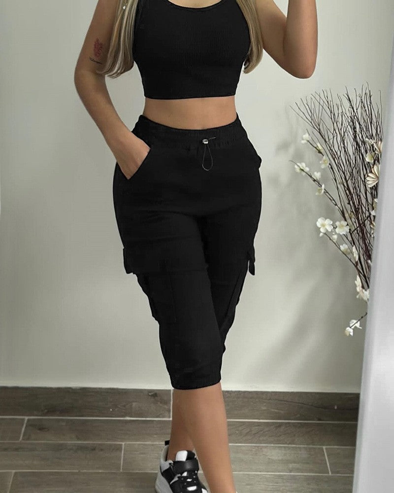 Damen Cargo-Jogginghose mit praktischen Taschen und elastischem Bündchen EB