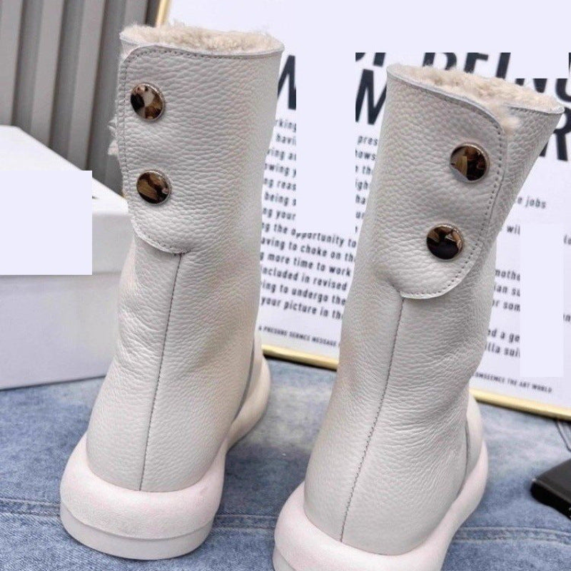 Damen Kuschelige Winterstiefel mit warmem Innenfutter und rutschfester Sohle EB