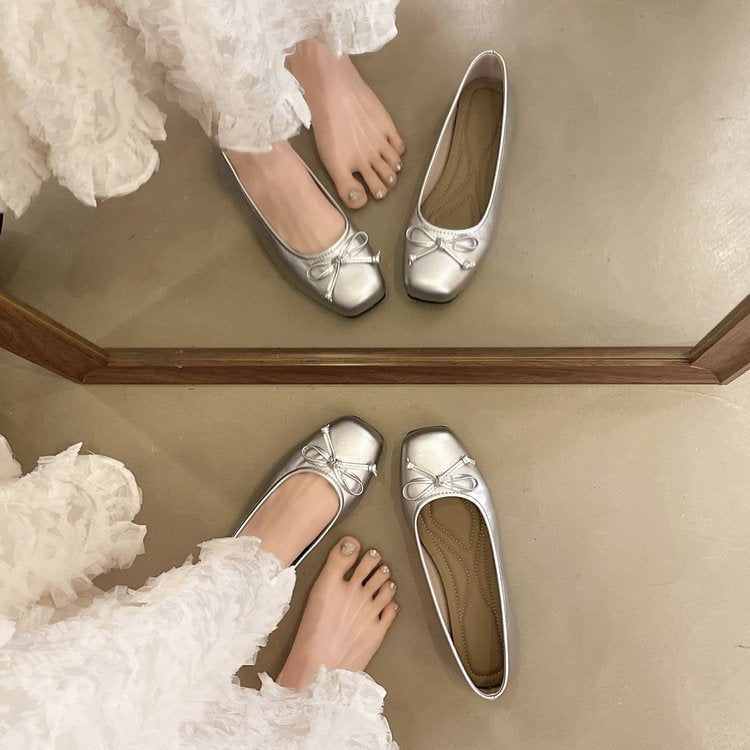 Damen Ballerinas mit zartem Schleifenakzent und gepolsterter Innensohle EB