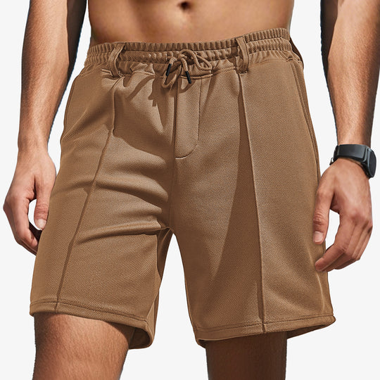 Herren nan knielange Sportshorts mit Netzstruktur, elastischem Tunnelzug und Gürtelschlaufen EB