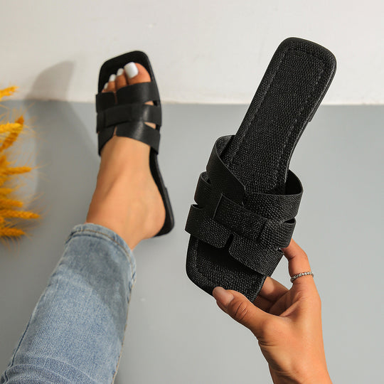 Damen modische Pantoletten mit elegantem Riemen-Design EB