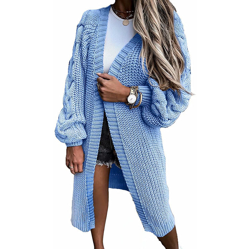 Damen Strickcardigan mit voluminösen Ärmeln EB