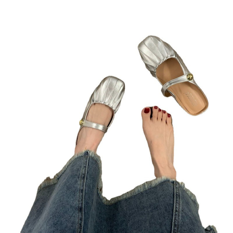 Damen elegante Ballerinas mit modischem Rüschendesign EB