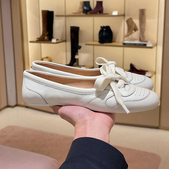 Damen Ballerinas mit modischem Schleifenakzent und hochwertigem Leder EB