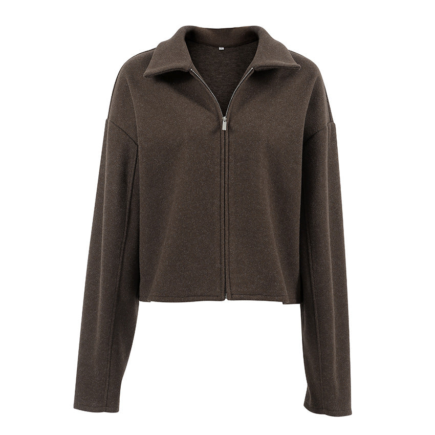 Damen Kurze Wolljacke im modernen Oversized-Stil EB