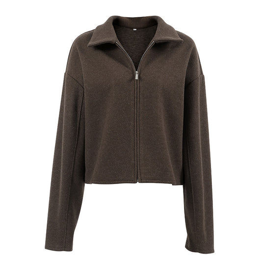Damen Kurze Wolljacke im modernen Oversized-Stil EB
