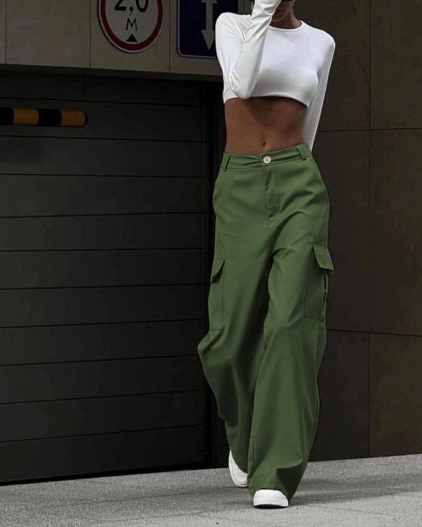 Damen Weite Cargo-Hose EB