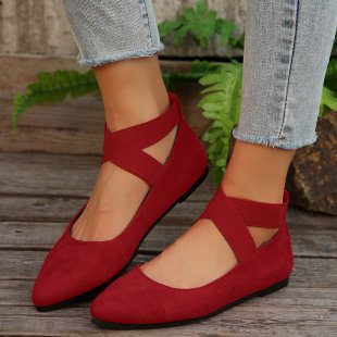 Damen Bequeme Ballerinas mit modischen Kreuzriemen EB