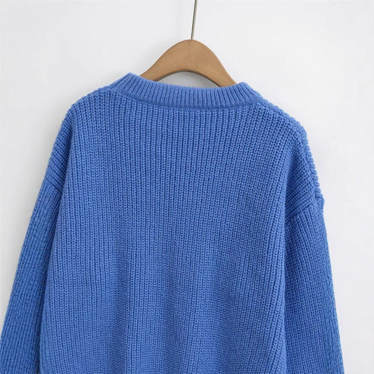 Damen Strickpullover mit aufwendigem Strukturmuster EB