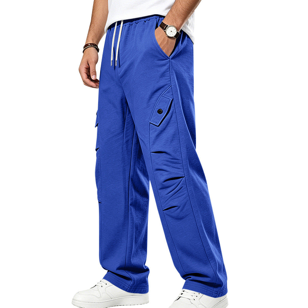 Herren Lässige Cargo-Jogginghose mit Kordelzug und Cut-Out-Details EB