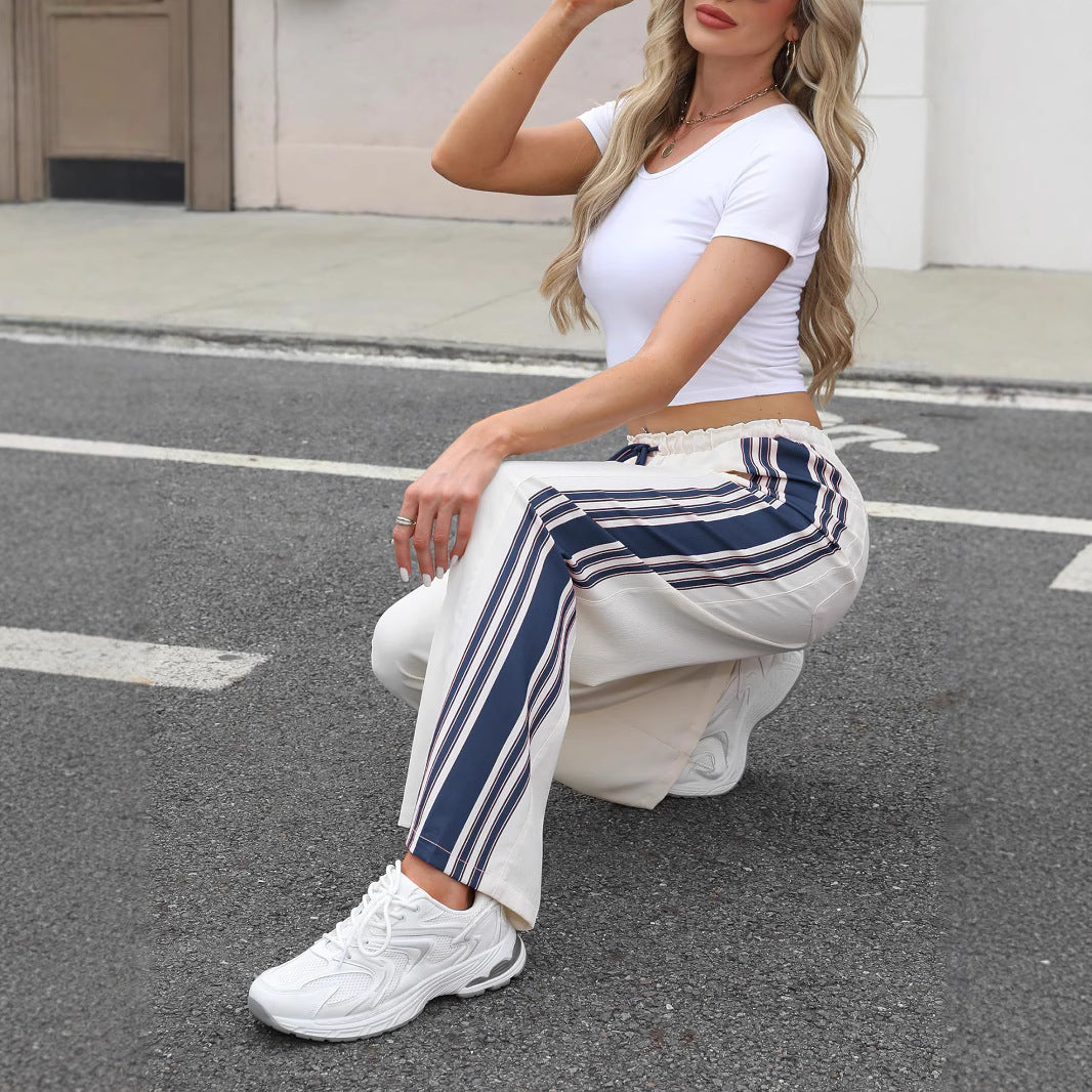 Damen Lässige Sporthose mit seitlichen Streifen EB