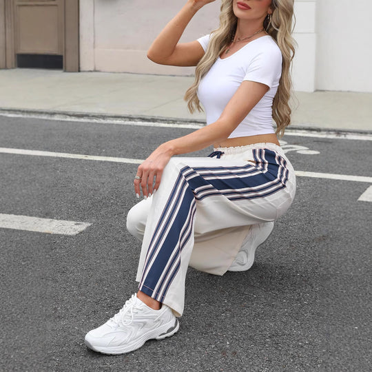 Damen Lässige Sporthose mit seitlichen Streifen EB
