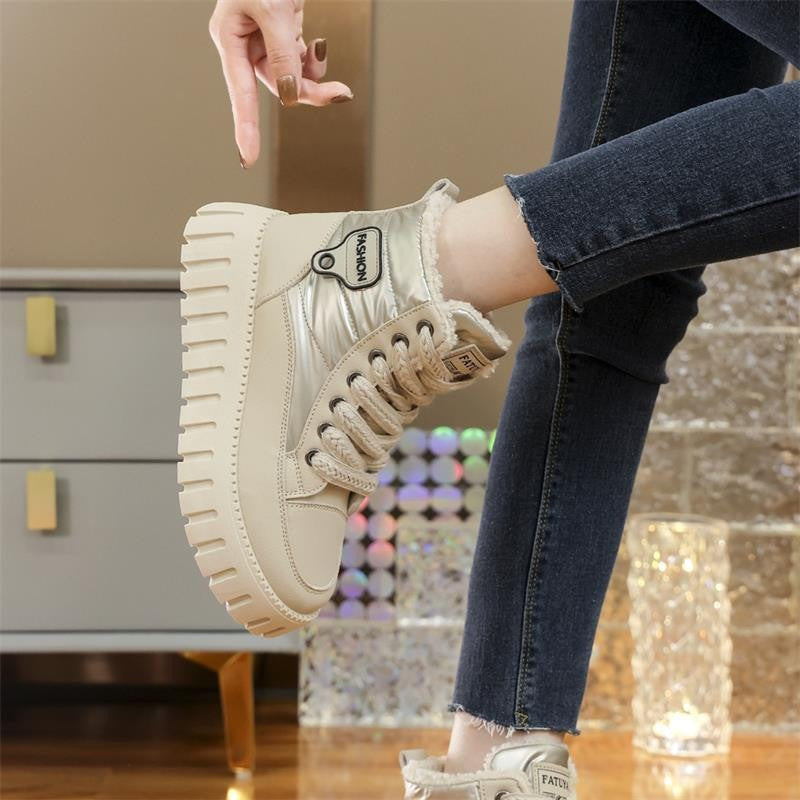Damen High-Top Sneakers mit weichem Fleece-Futter und rutschfester Sohle EB