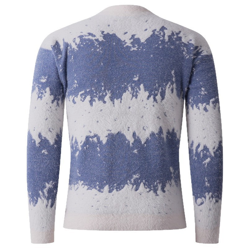 Herren trendiger Pullover mit strukturiertem Farbverlauf EB