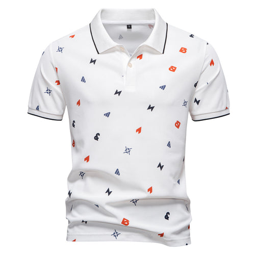Herren Kurzarm Poloshirt mit hochwertigem Allover-Muster EB
