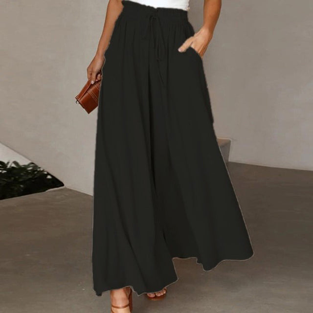 EB | Leichte Damen Leinenhose mit Weitem Bein für Frühling und Sommer
