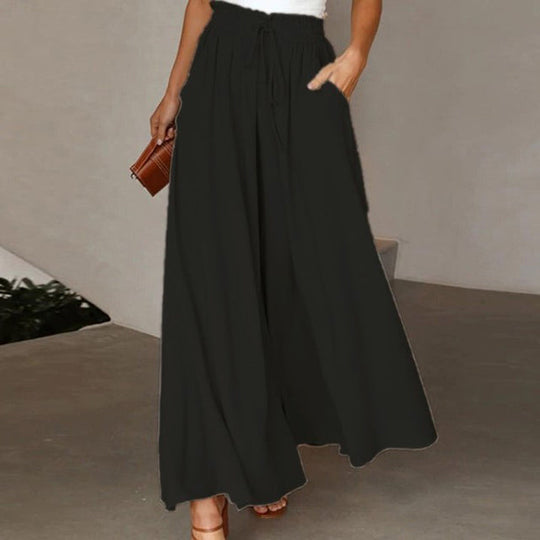 EB | Leichte Damen Leinenhose mit Weitem Bein für Frühling und Sommer