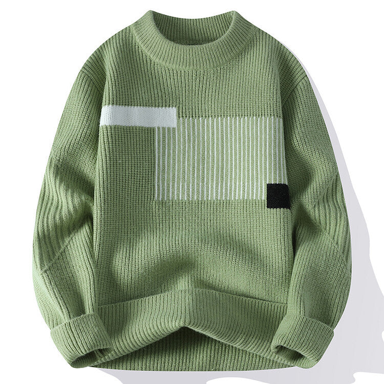 Damen moderner Strickpullover mit geometrischem Muster EB