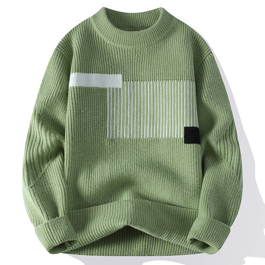 Damen moderner Strickpullover mit geometrischem Muster EB