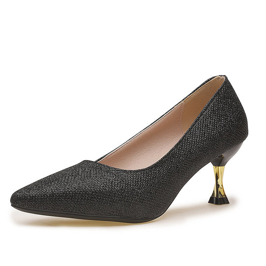 Damen Elegante Pumps mit funkelndem Akzent und geschwungenem Absatz EB
