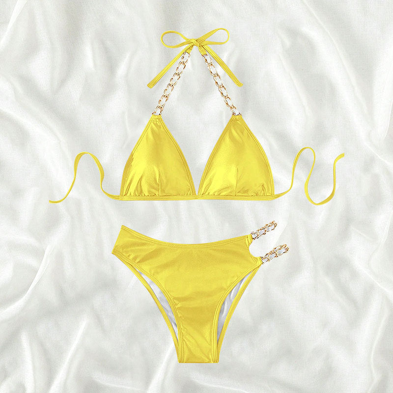 Damen Triangle-Bikini mit Ketten-Details EB