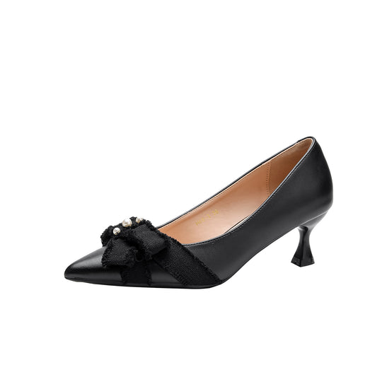 Damen elegante Pumps mit verspieltem Schleifendetail EB
