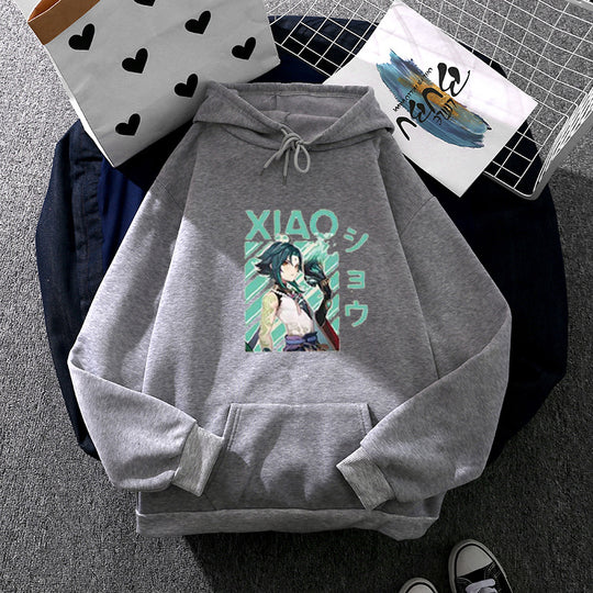 Damen nan weicher Oversize-Kapuzenpullover mit kawaii Pilzfrosch-Print, Kängurutasche und gerippten Bündchen EB