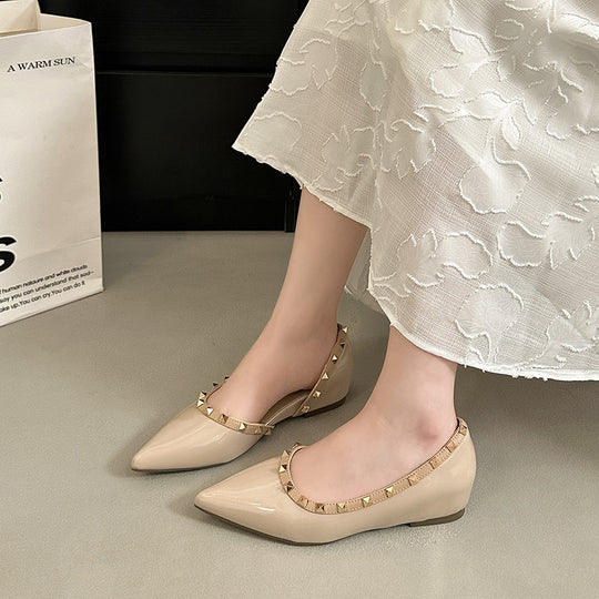 Damen elegante spitze Ballerinas mit Nieten EB