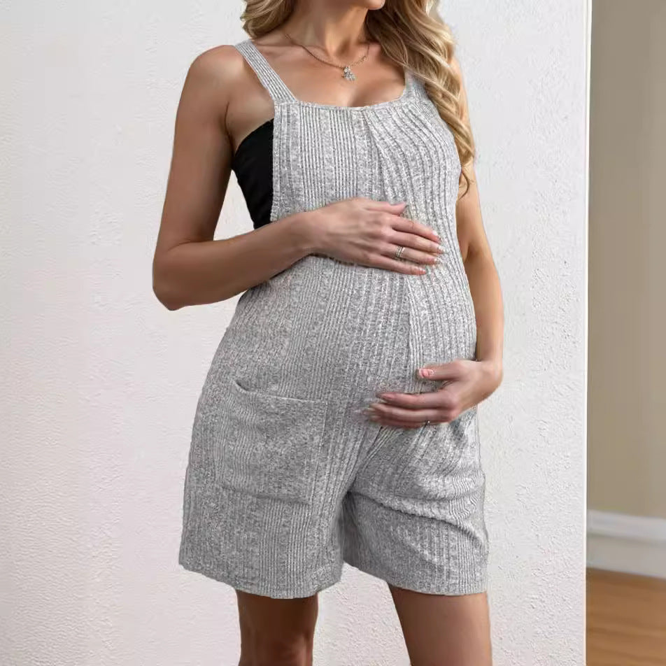 Damen lässiger Träger-Jumpsuit mit praktischem Taschendesign EB