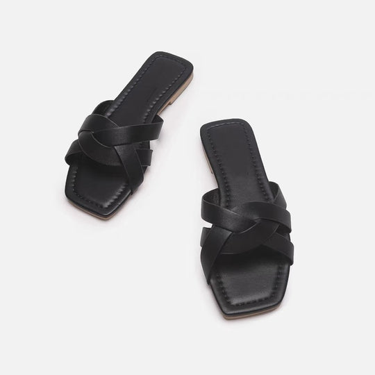 Damen elegante Riemensandalen mit geflochtenem Design EB
