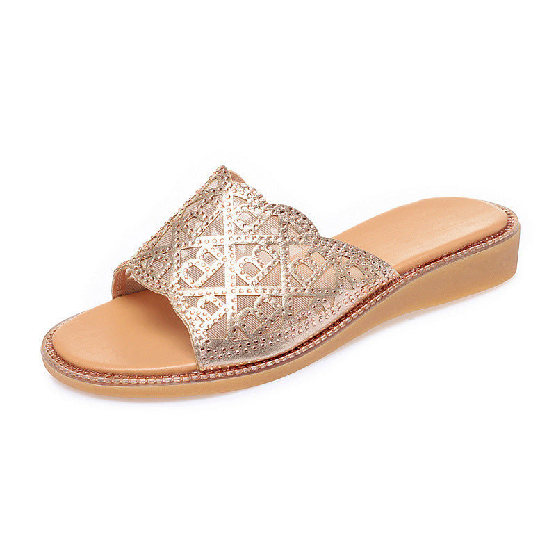 Damen Bequeme und elegante Slipper mit dekorativem Laser-Cut EB
