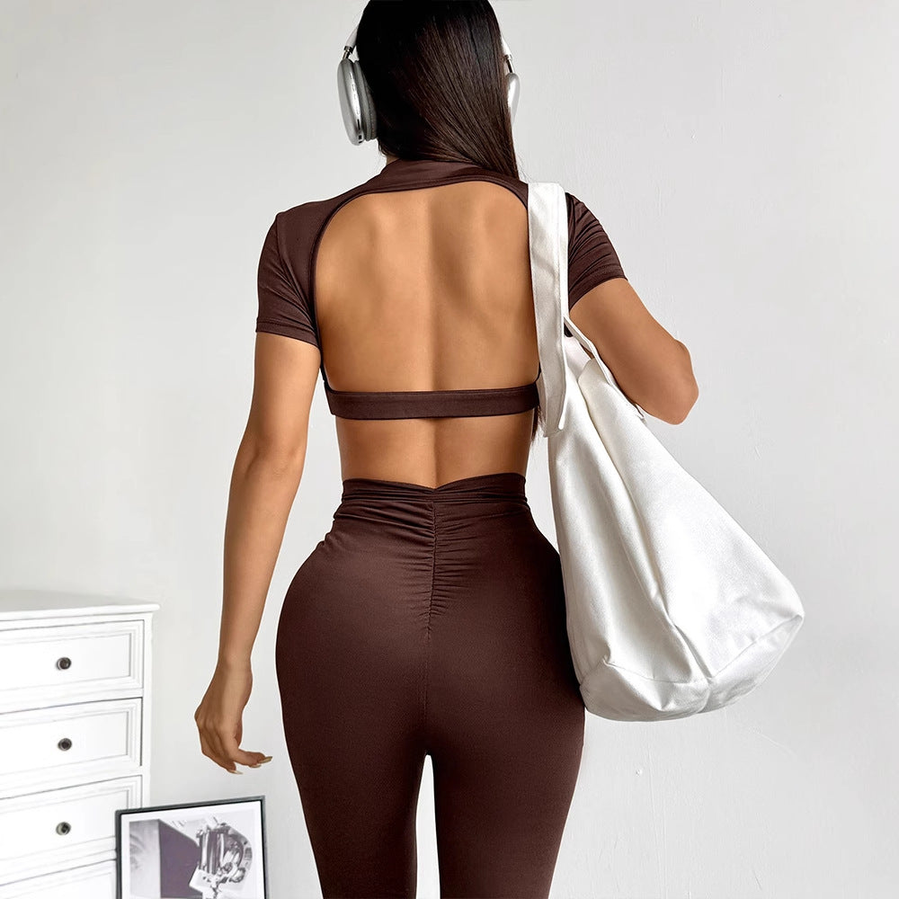 Damen Set aus cropped Oberteil und figurbetonten Leggings EB