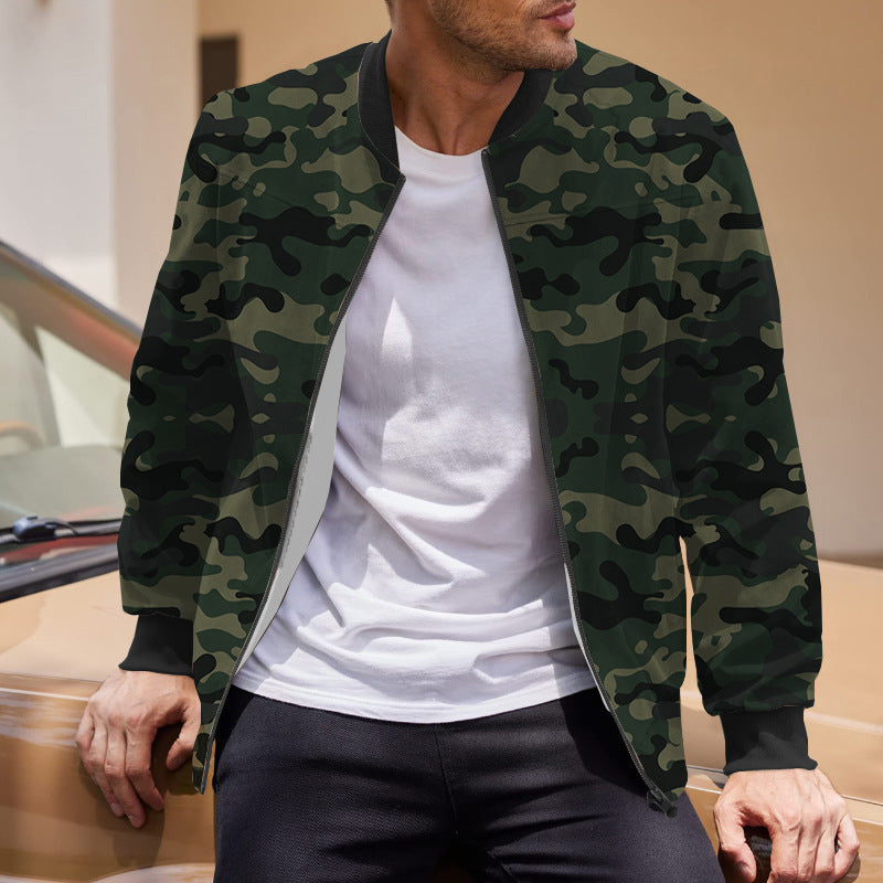 Herren Bomberjacke mit modernem Camouflage-Design und elastischen Bündchen EB