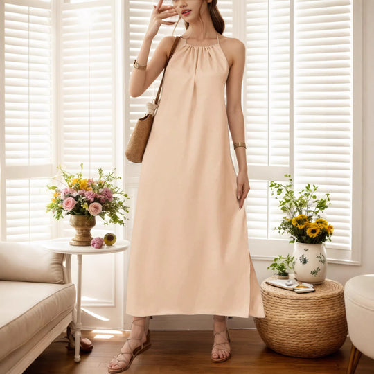 Damen Maxi-Kleid mit elegantem Halterbügel EB
