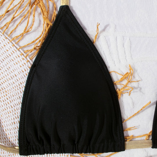 Damen Triangel-Bikini mit glamourösen Banddetails EB