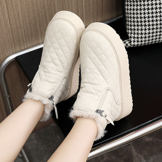 Damen Warmgefütterte Ankle Boots mit innovativem Reißverschluss EB