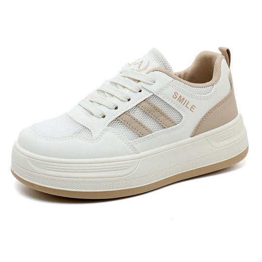 Damen sportliche Plateau-Sneaker mit atmungsaktivem Mesh-Obermaterial und dämpfender Sohle EB