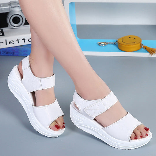 Damen Komfortable Wedge-Sandalen mit verstellbarem Riemen EB