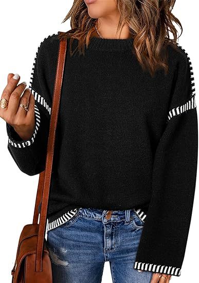 Damen Pullover mit modischen Streifen EB