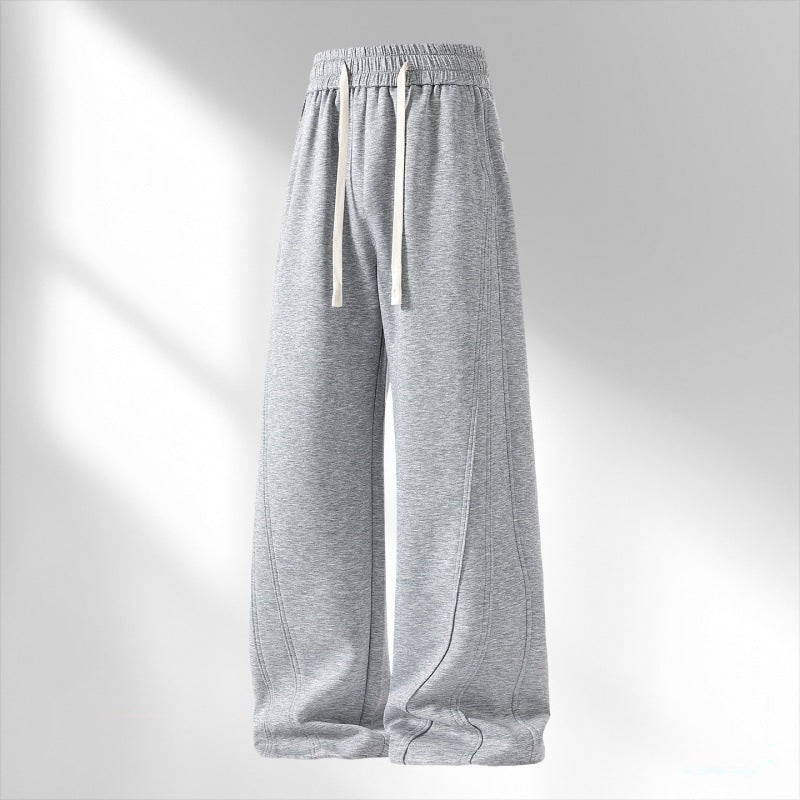 Damen weite Lounge-Sweathose mit elastischem Kordelbund und dekorativen Seitennaht-Details EB