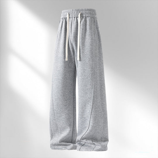 Damen weite Lounge-Sweathose mit elastischem Kordelbund und dekorativen Seitennaht-Details EB