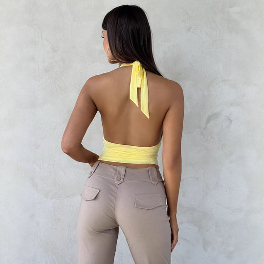 Damen Crop-Top mit raffiniertem Knotendetail EB