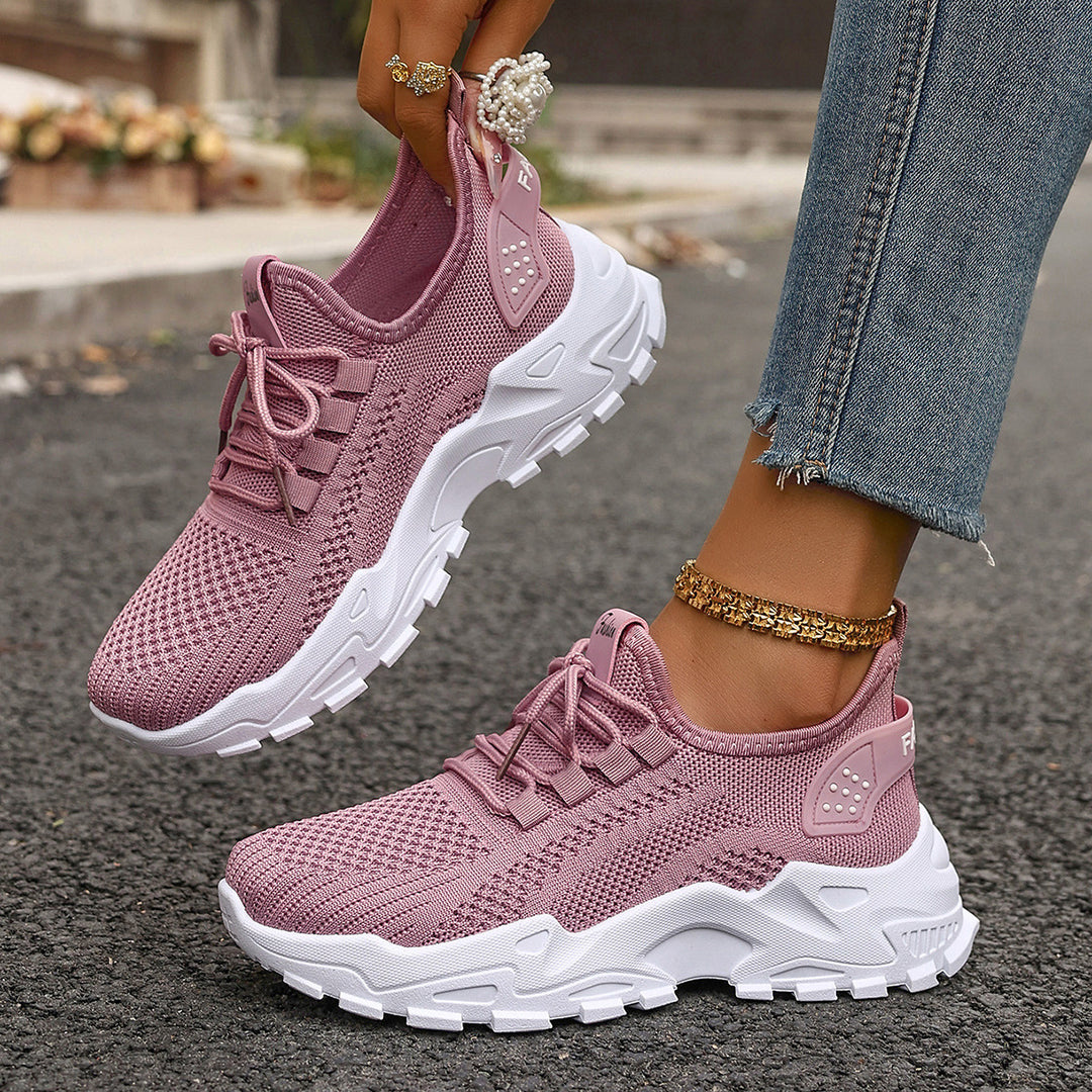 Damen Sportliche Mesh Sneakers mit dämpfender Sohle und atmungsaktiver Konstruktion EB