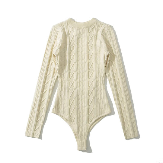 Damen Langarm Bodysuit mit strukturiertem Design EB