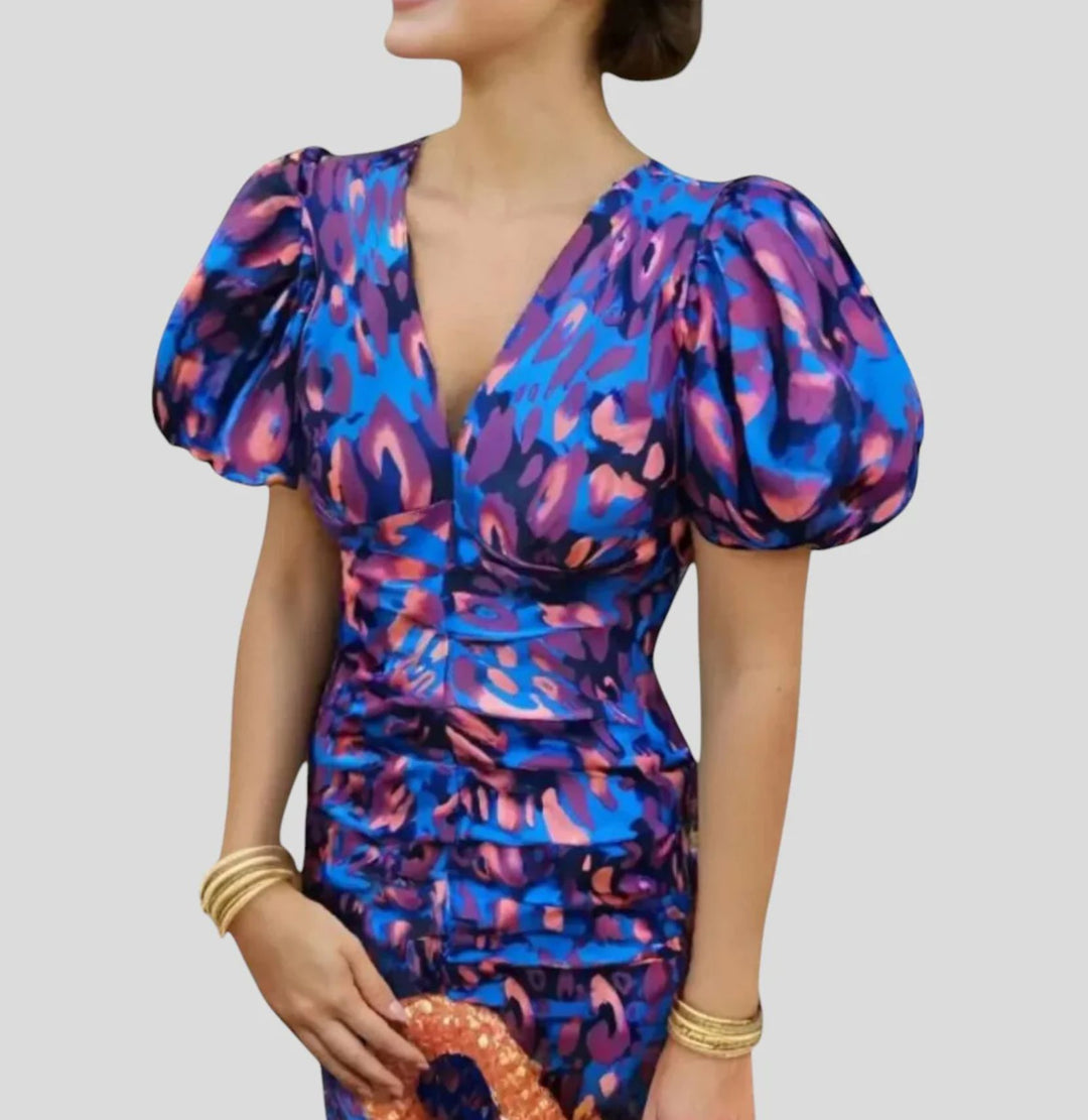 Damen Elegantes Kleid mit Volants und Spitzenelementen EB